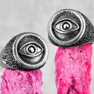 #X8 Vintage Egypt Eye of Horus God Masonic Stainless Steel Mens Rings Punk